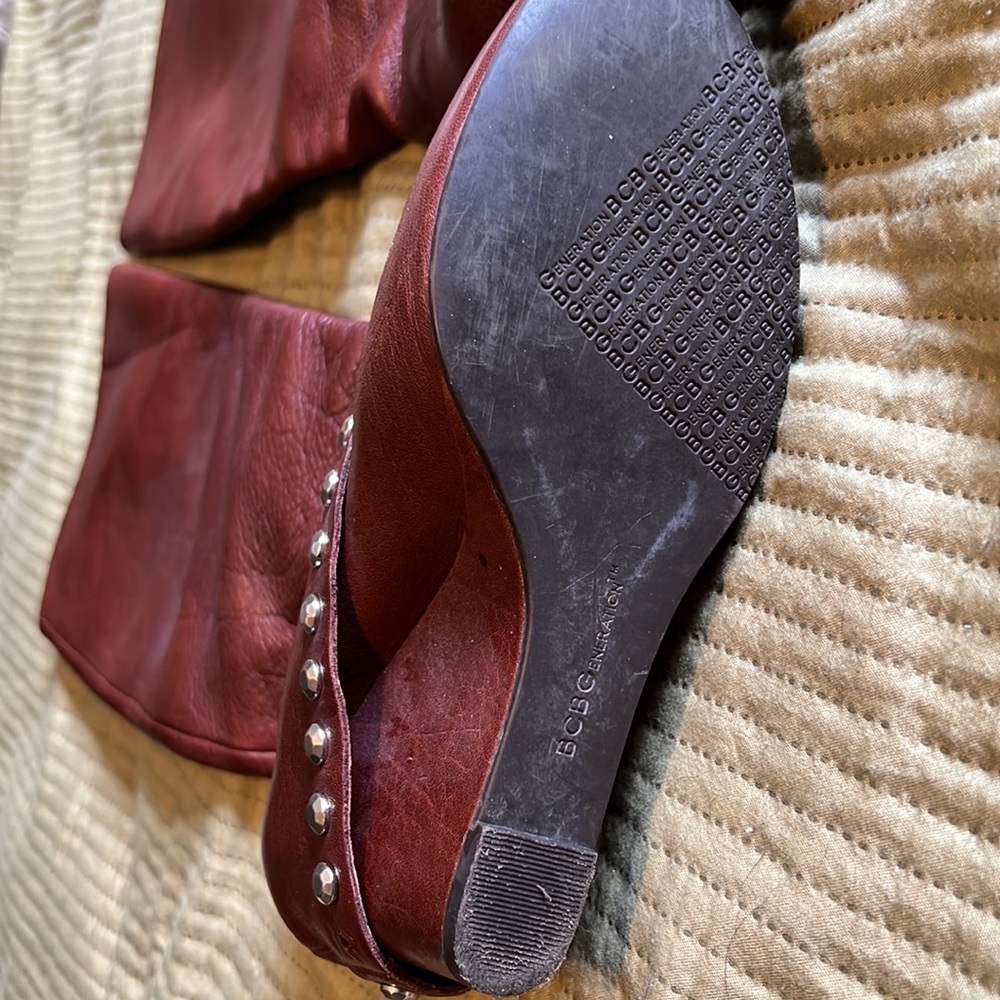 BCBG Brown Ankle Boots with Silver Accents - Picture 7 of 8